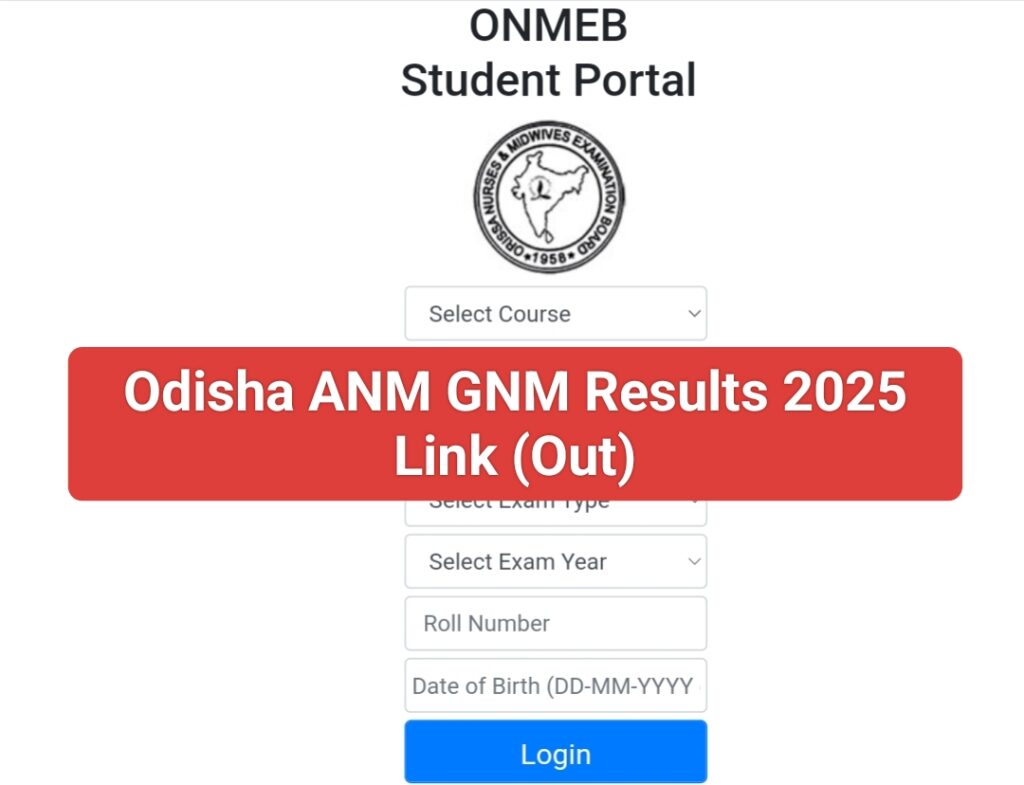 Odisha ANM GNM Results 2025 Link