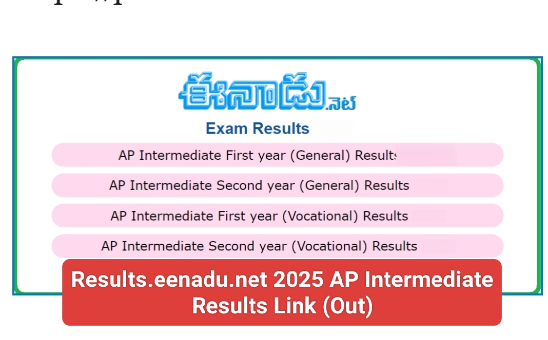 Results.eenadu.net 2025 Ap Inter 1st 2nd Year Result 2025 Link